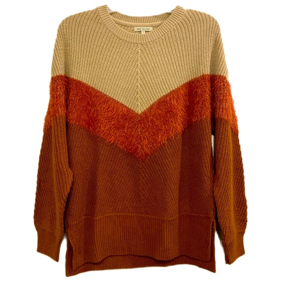 Best Mountain Sweaters - 🍓3/$23 Chevron color block tan, reddish brown, Crewneck Sweater L